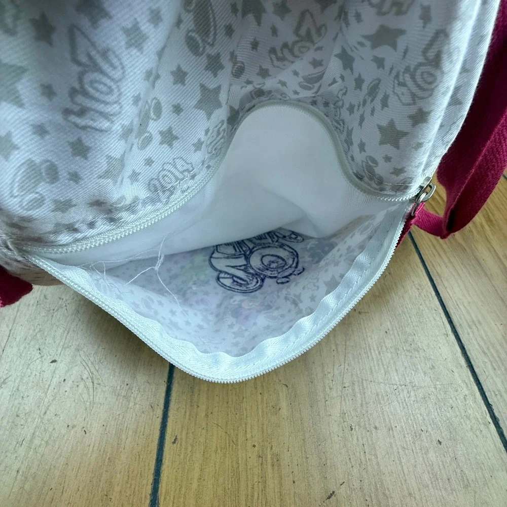 Walt Disney World Mickey Minnie Donald Goofy Pluto‎ Drawstring Bag White Pink